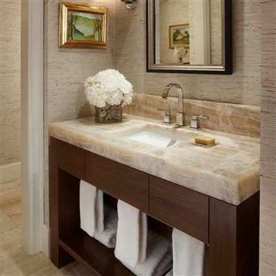 Countertop Top Vanity Stone Beige Onyx
